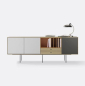Preview: Treku Aura Sideboard Eiche Weiss Ocker Graphite
